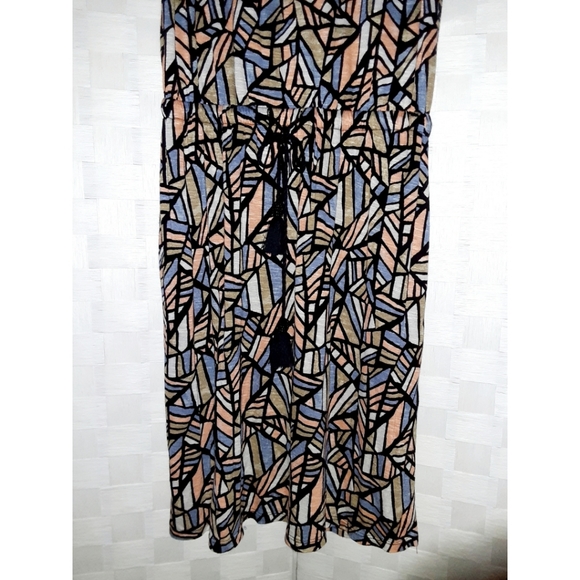 Lucky Brand Tassel Blouson Geometric Print Dress - Picture 6 of 12